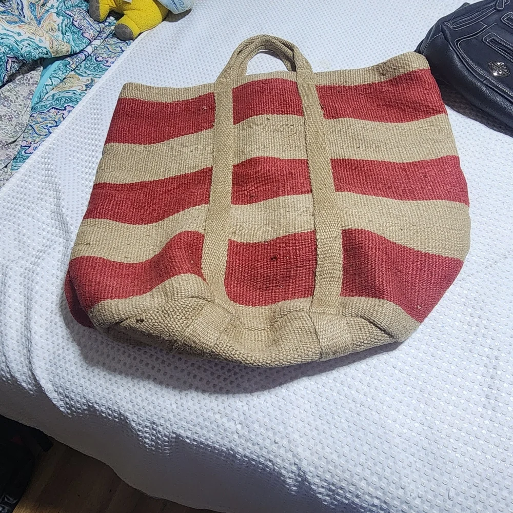 NUKU EUC XXL JUTE HEMP STORAGE LAUNDRY CLOTHING TOY ETC TOTE